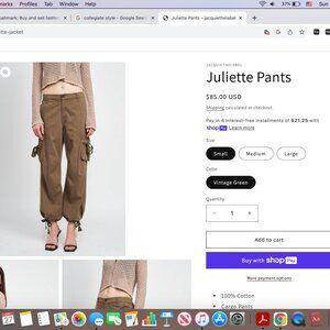Jacquie the label Juliette Pants sz XS